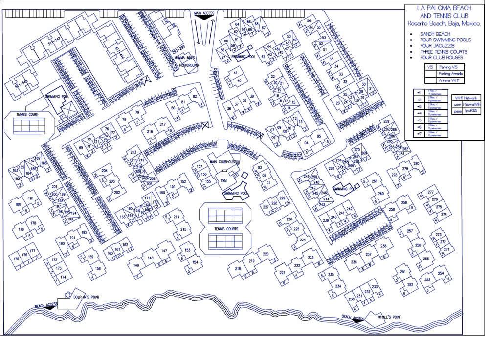 La Paloma, Resort map